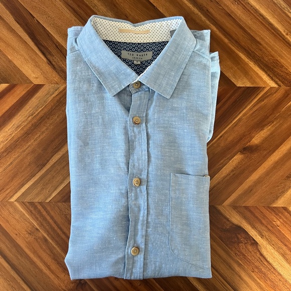 Men’s Ted Baker Linen Long Sleeve Shirt - Picture 3 of 6